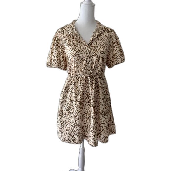 J. Crew Cute Animal Print Puff Sleeve Women's Dress Size 8 - Picture 2 of 10